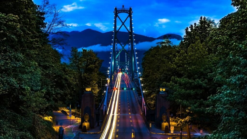 lions gate bridge facing north vancouver