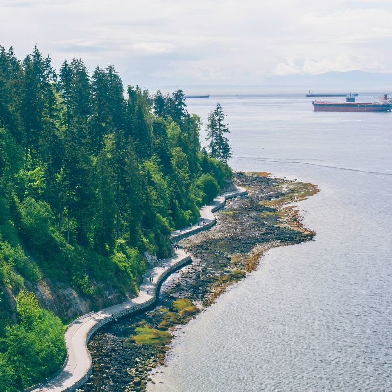 Stanley Park seawall in Vancouver, B.C.